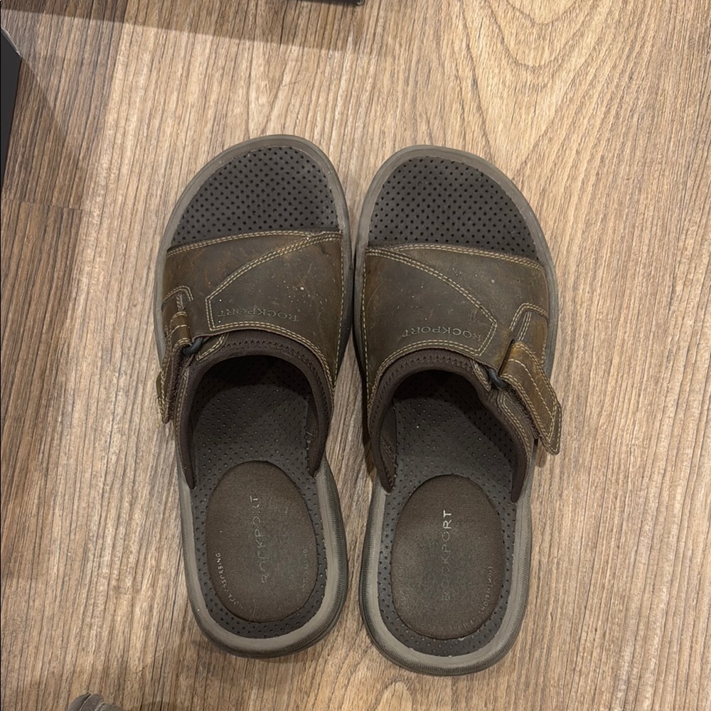 Rockport Dark Brown Slide Sandals